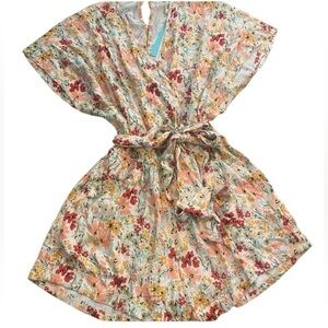 Shore Women’s Willow Shorts Romper Resort Pockets Floral Pockets New size M